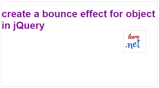 create a bounce effect for object in jQuery