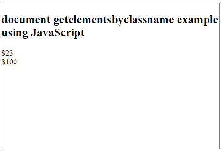 document getelementsbyclassname example 