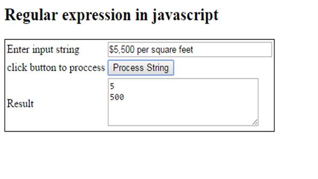 regular expression in javascript