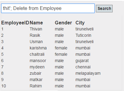 sql injection in asp.net