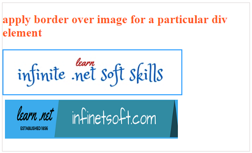 apply border over image for a particular div element using jQuery