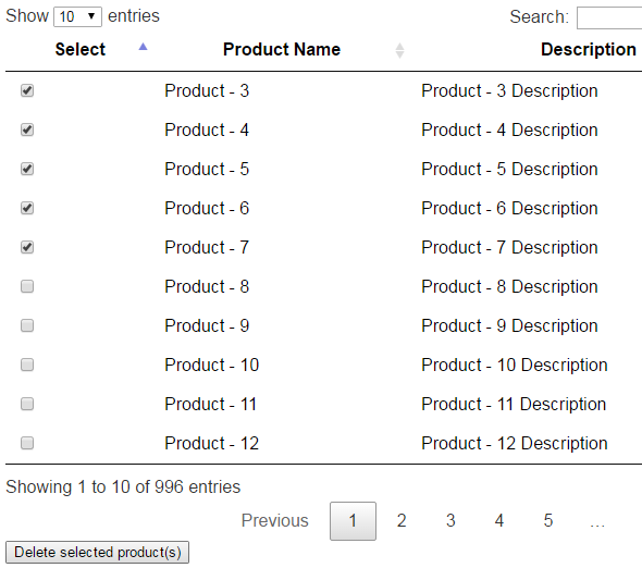 delete multiple rows in asp.net MVC