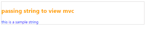 passing string to view mvc
