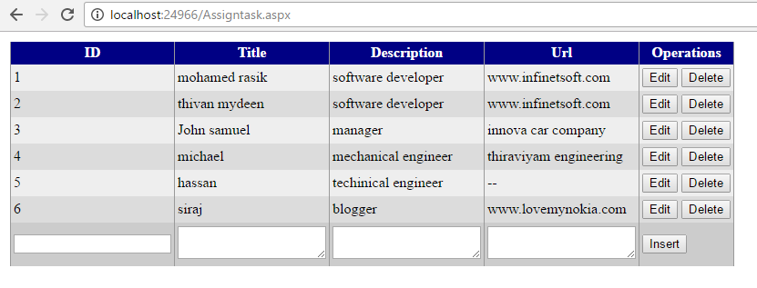 insert update delete in xml using c#