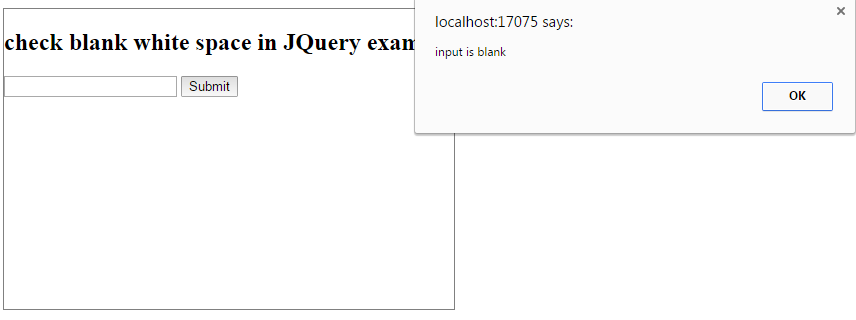 check blank white space in JQuery example