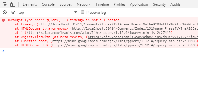jQuery timeago is not a function
