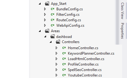 Asp.net mvc dashboard area