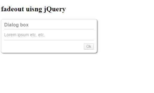 fade effect in jquery -fadeout