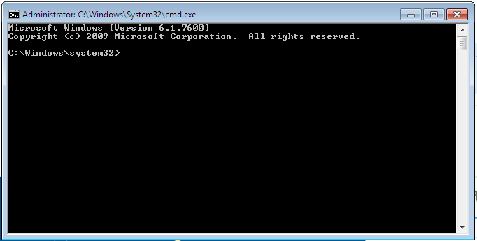 a command prompt is to open