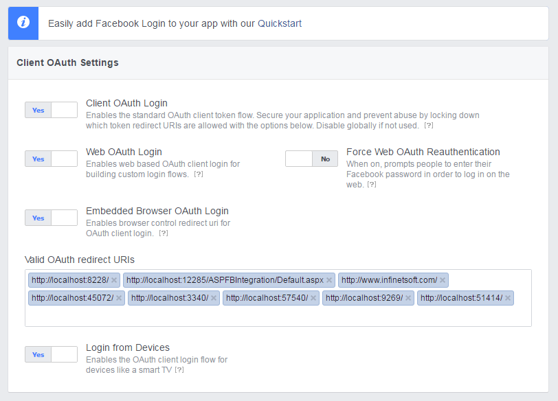 Facebook app redirect url