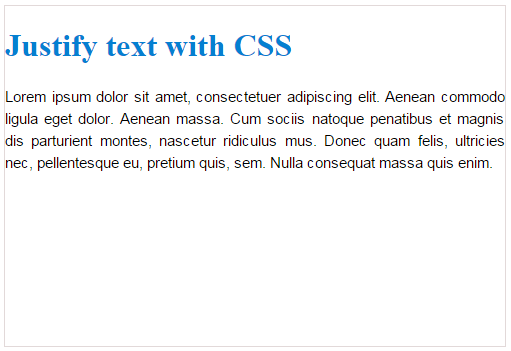 css justify text
