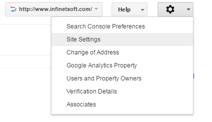 website setting webmaster tool