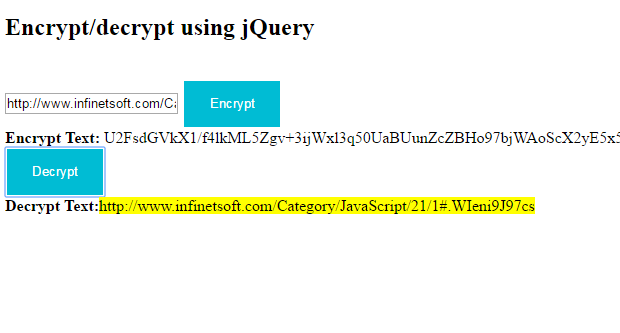 jquery encode url vice versa(decode)