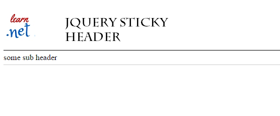 jquery sticky header