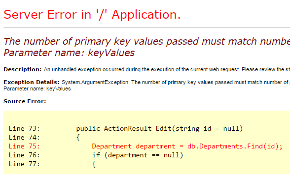 number of primary key values passed must match number of primary key values