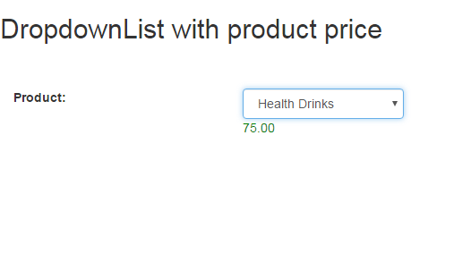 display DropdownList with product price in asp.net MVC