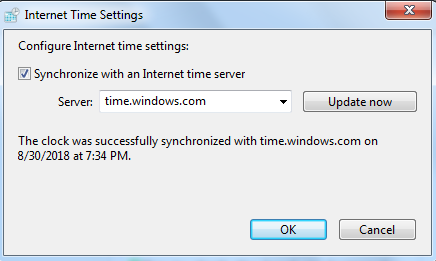 internet time setting