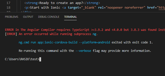 The Angular Compiler requires TypeScript Version