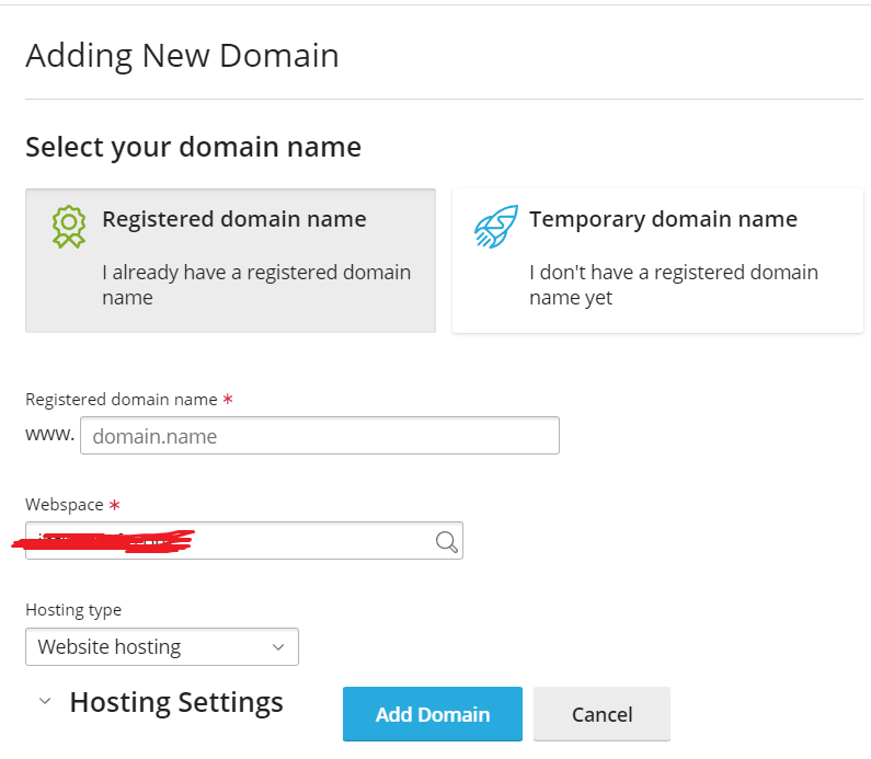 Adding new domain