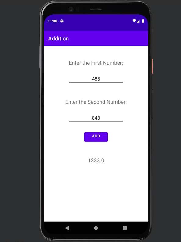 Adding two numbers using java program