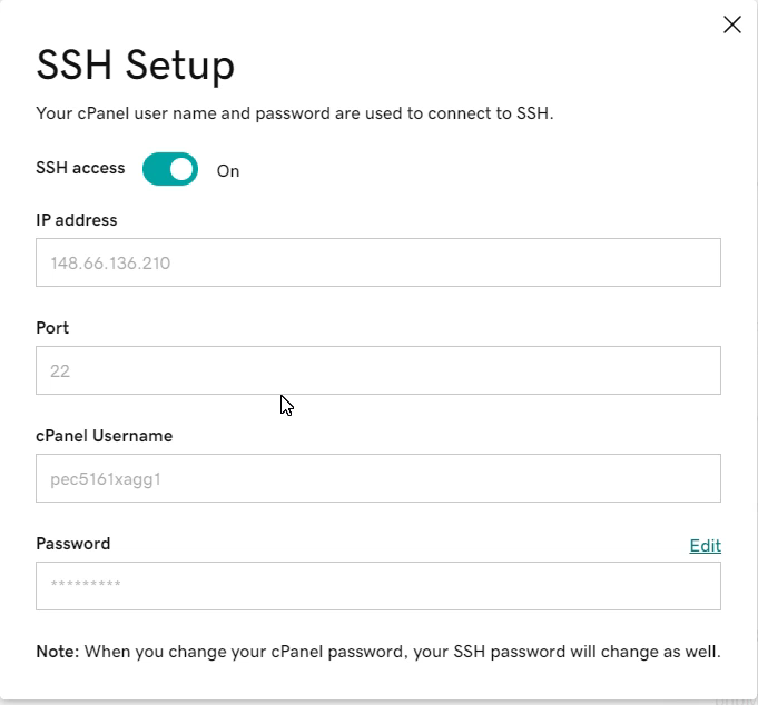 SSH setup
