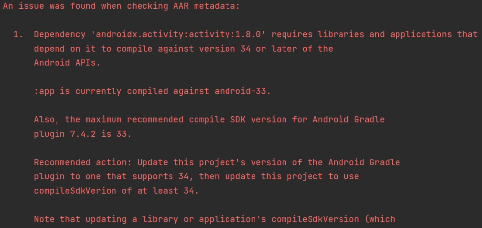 Android Dependency Error